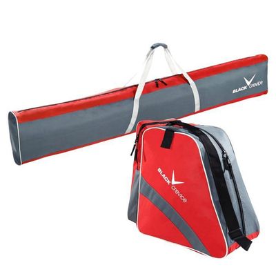 Lot De Sacs De Ski Black Crevice – Sac à Skis 190cm + Sac à Chaussures 45cm – Tissu PVC 600D, Bandoulière Réglable