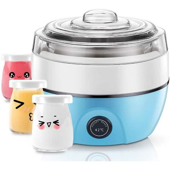 Yaourtière 12 Pots En Verre - 2200 Ml - Machine à Yaourt Maison - Inox - Minuterie 48h - Pour Yaourts Et Desserts Sains - 2