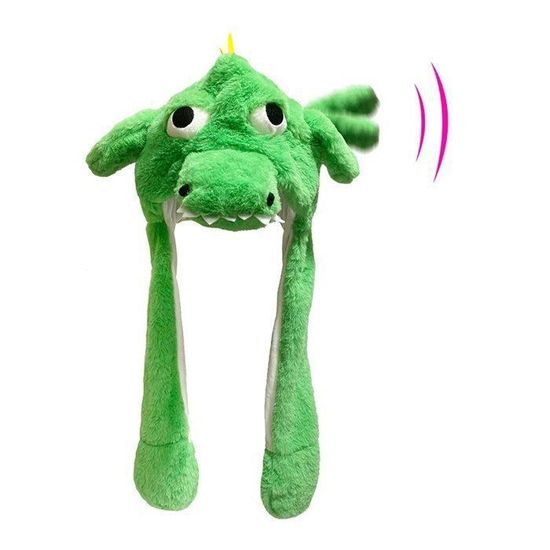 Bonnet Lapin Peluche Avec Oreilles Mobiles LED - Bleu, 58x30 Cm, 3 Modes Lumineux, Pour Fêtes, Cosplay