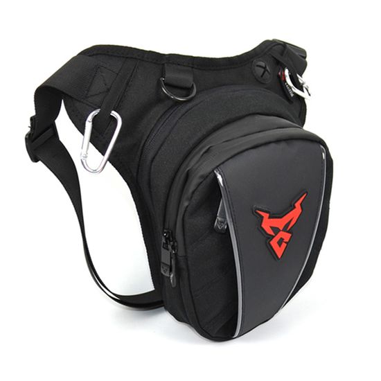 Sacoche Cuir Moto – Aigle Gaufré, Portable En Banane Ou Sur La Jambe - 9
