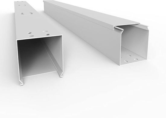 Goulotte De Câble PVC à Visser - Blanc, 10 M X 2000 X 80 X 60 Mm - Pour Cacher Et Organiser Les Câbles TV, Bureau, Maison
