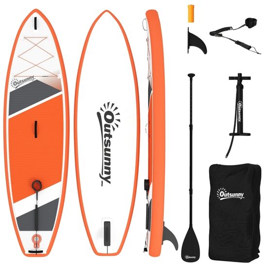 Pack SUP Gonflable 10' – Planche 300x76x15cm, Pagaie Réglable, Pompe, Sac, Leash, Aileron