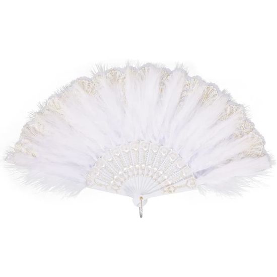 Katutude Éventail à Main En Plumes Vintage Des Années 1920 - Pour Femme, Mariage, Danse, Fête, Spectacle, Décoration