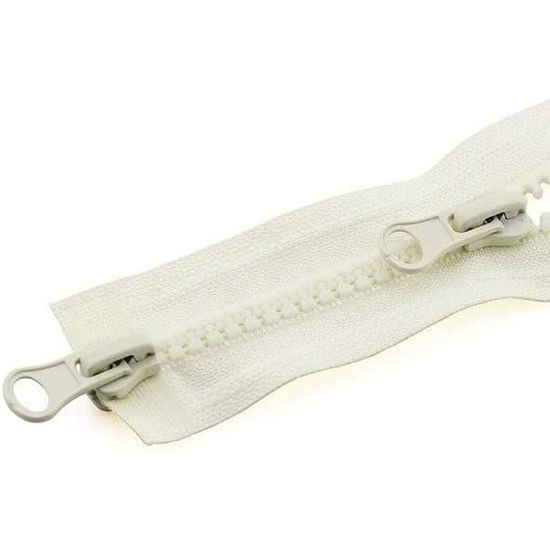 Fermeture éclair En Résine Blanche - Longueur 150 Cm - Double Sens - Pour Sacs, Coussins, Vêtements - Couture - 9