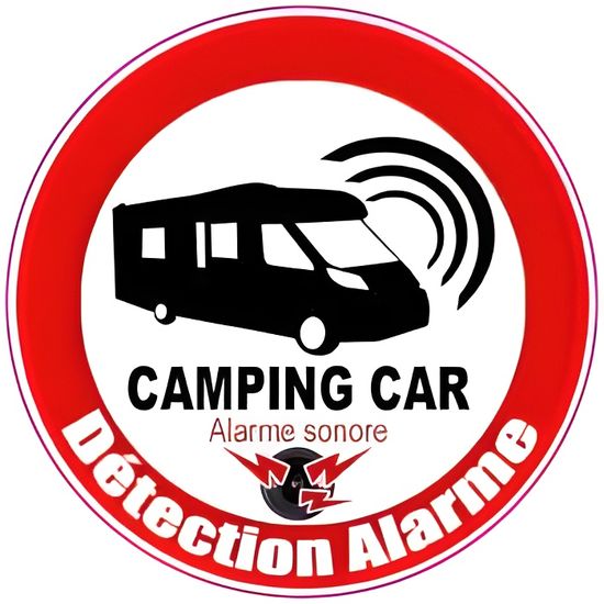 Alarme camping car logo 28 Détection alarme sonore autocollant adhésif sticker - Taille : 8 cm