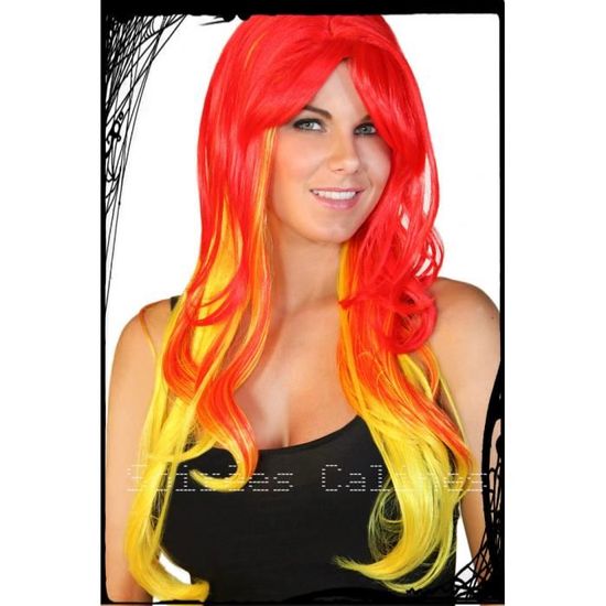 Perruque Synthétique Longue Bouclée Roux Orange - Bonnet Moyen + 4 Bonnets Offerts !