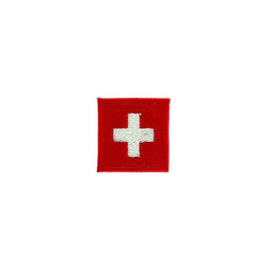 Écusson brodé drapeau Suisse suisse 5x8cm Thermocollant 
