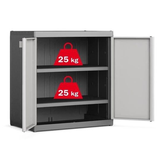 SHOT CASE KETER ARMOIRE BASSE LOGICO XL, Noir Gris, 89 x 54 x 93