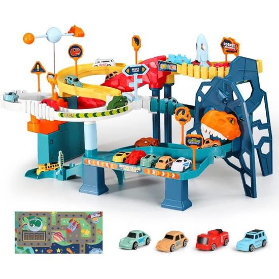 Circuit Voitures Enfant – Jouet Course Rampe Motricité 3 Ans Et Plus – 4 Petites Voitures Incluses - 11