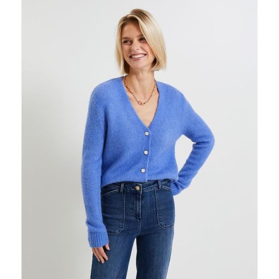 Gilet Femme Manches Courtes - Coton - Détails Ajourés - Ouverture Boutonnée - Taille S à XL - 4