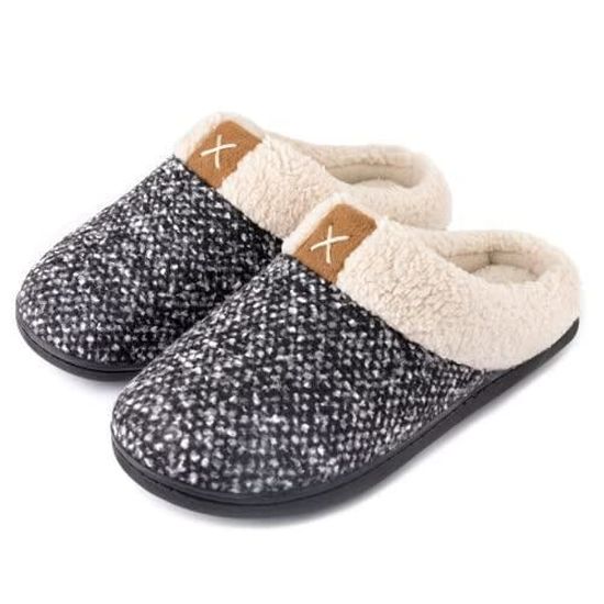Chaussons Femme Homme Hiver Mémoire Mousse Peluche Confortable ...