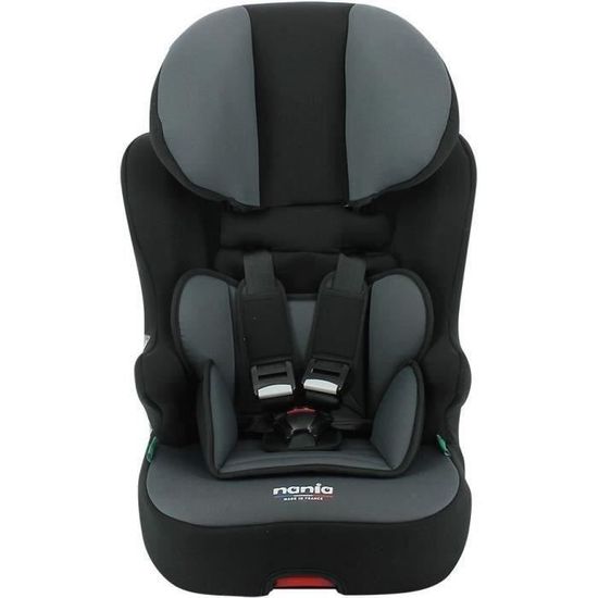 Siège auto isofix NANIA RACE I FIX 76-140 cm R129 –de 3 à 10 ans – Têtière réglable - Base inclinable - Noir - Fabrication