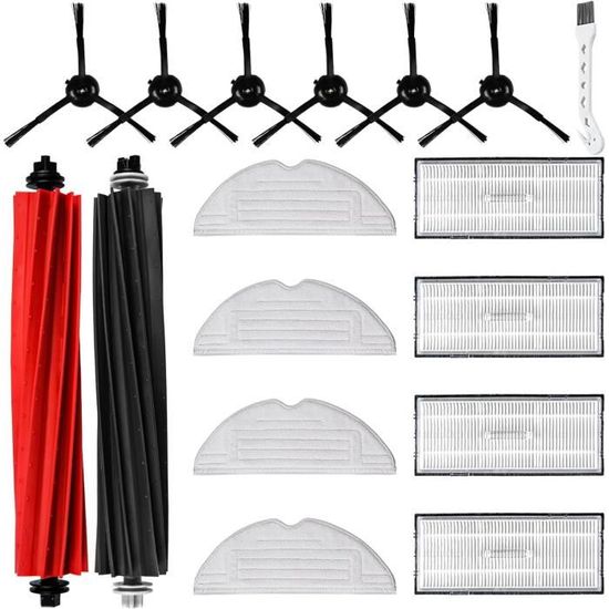 Kit Accessoires Roborock S8 MaxV Ultra - 2 Brosses Principales, 4 Latérales, 4 Filtres, 4 Chiffons...