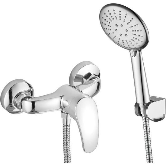 Round Hand Held Shower Set With Rail Chrome - View #6