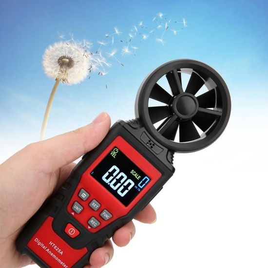 Anémomètre Portable LCD - Mesure Vitesse Vent Et Température, Pour Randonnée, Camping, Voile, Météo Amateur - 3