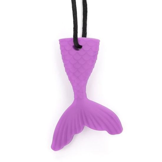 2 Pcs Collier De Mastication En Silicone, Forme Dent De Requin, Doux