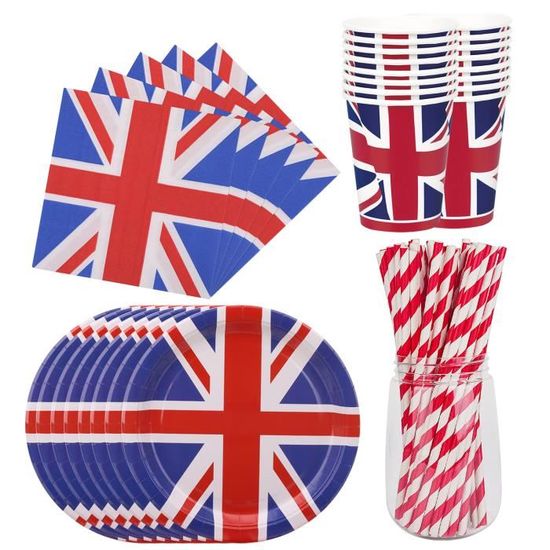 Kit Décoration Fête Florale Bleu Et Blanc – Assiettes, Gobelets, Serviettes, Nappe – Pour 20 Personnes
