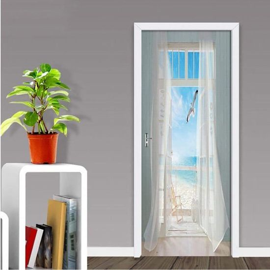 Sticker Porte Trompe-l'œil 3D Tomate – Autocollant PVC étanche 77x200 Cm, Facile à Poser (sans Laisser De Traces)