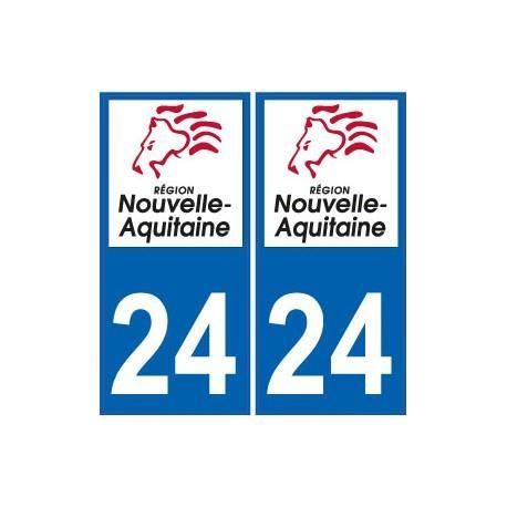 24 Dordogne autocollant plaque immatriculation auto département sticker Nouvelle