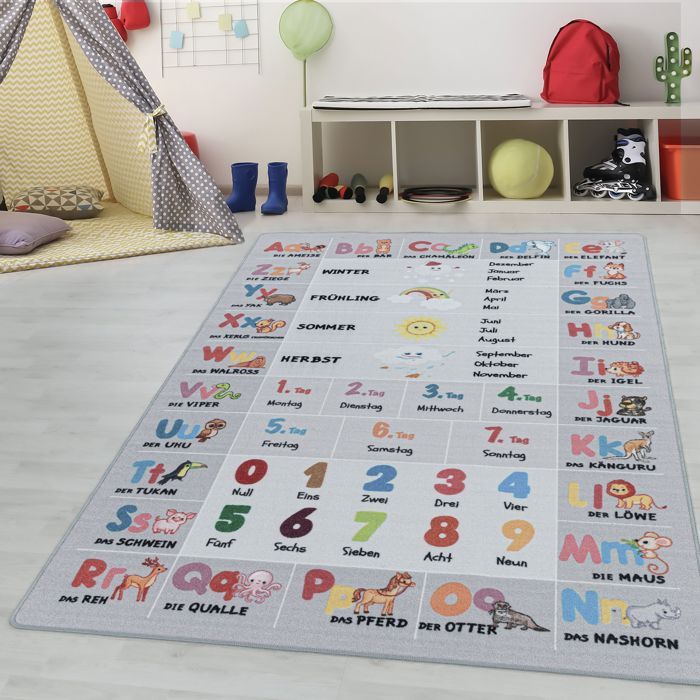 NOUVEAU TAPIS ÉDUCATIF ENFANT ANIMAL ABC ÉCOLE MAISON