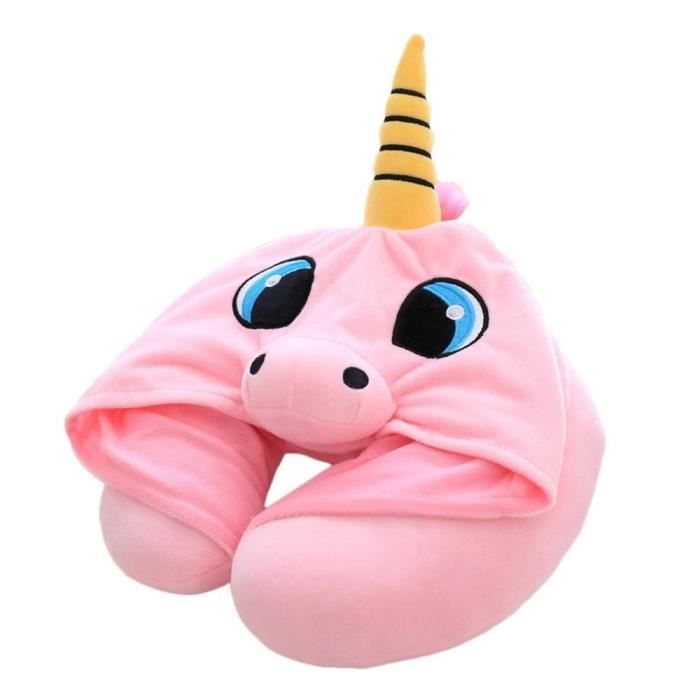 Oreiller De Voyage Licorne En Mousse Mémoire - Coussin Nuque Ergonomique Forme U Vert Pour Avion, Voiture, Train