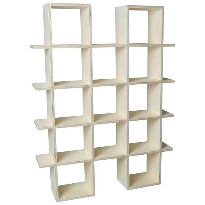 Etagère murale en bois 4 niveaux à customiser - 71 x 53 x 12 cm.