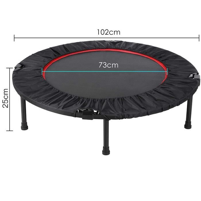 MixMest! Mini Trampoline Fitness Gymnastique Coussinet Ø 102cm - Pliable - Noir.