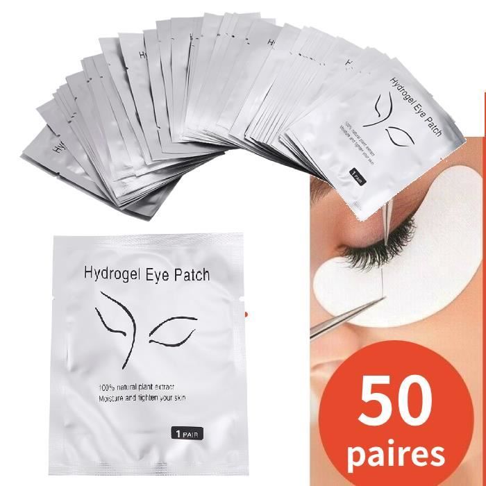 50 Paires Patch Extension De Cils, Eye Gel Pads Patchs Yeux Cils Extension Outil De Beauté