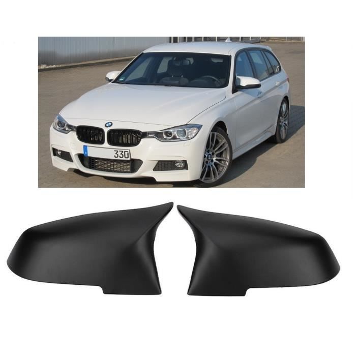 2 COQUE RETROVISEUR NOIR MAT A PEINDRE LOOK M4 BMW SERIE 1 2 3 F20 F22 F23 F30 F32 F36 F35 X1 E84