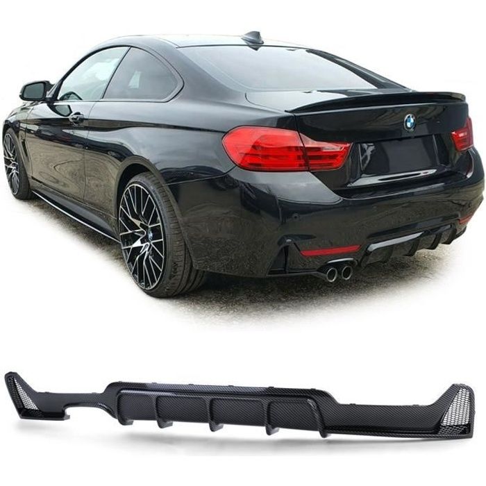 DIFFUSEUR ARRIERE LOOK CARBONE M PERFORMANCE DOUBLE SORTIE GAUCHE POUR BMW SERIE 4 F32 F33 F36 AVEC PACK M