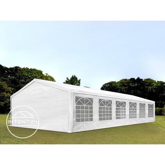 TOOLPORT tente de réception 6x12 m tonnelle barnum PE env. 180g/m² blanc imperméable 6x12m