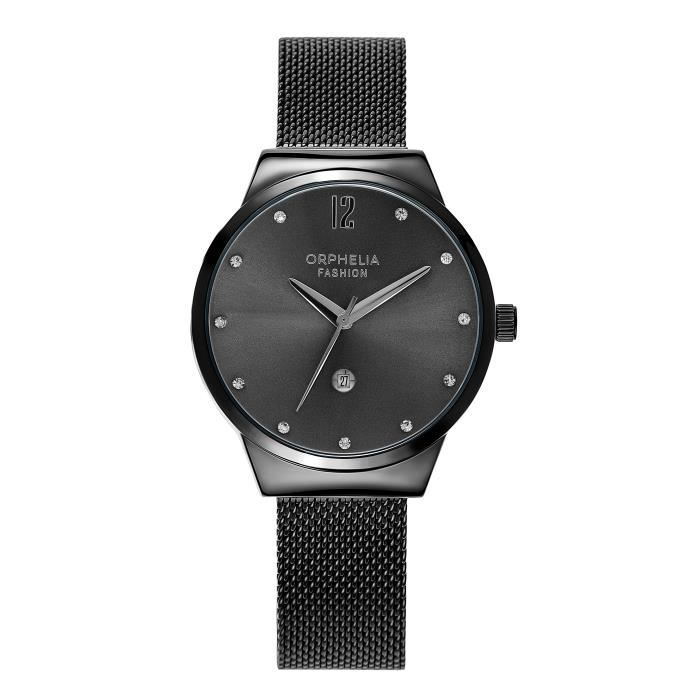 Orphelia Fashion - Montre Femmes - Quartz - Analogique - Bracelet en Acier inoxydable - Noir - OF714815