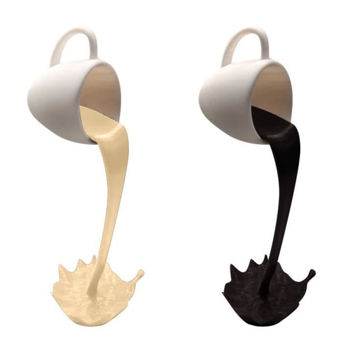 objet decoratif Tasse à café flottante tasse Sculpture décor de cuisine coulant décoration renversante o3051