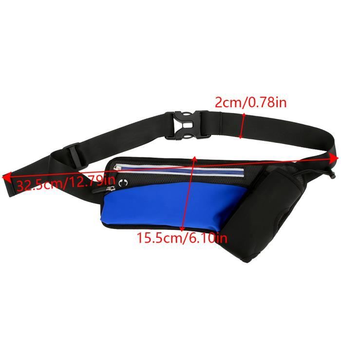 Qiilu sac de taille Unisexe Femmes Hommes Gym Sport Running En Plein Air Bouteille D'eau Taille Sac Pack