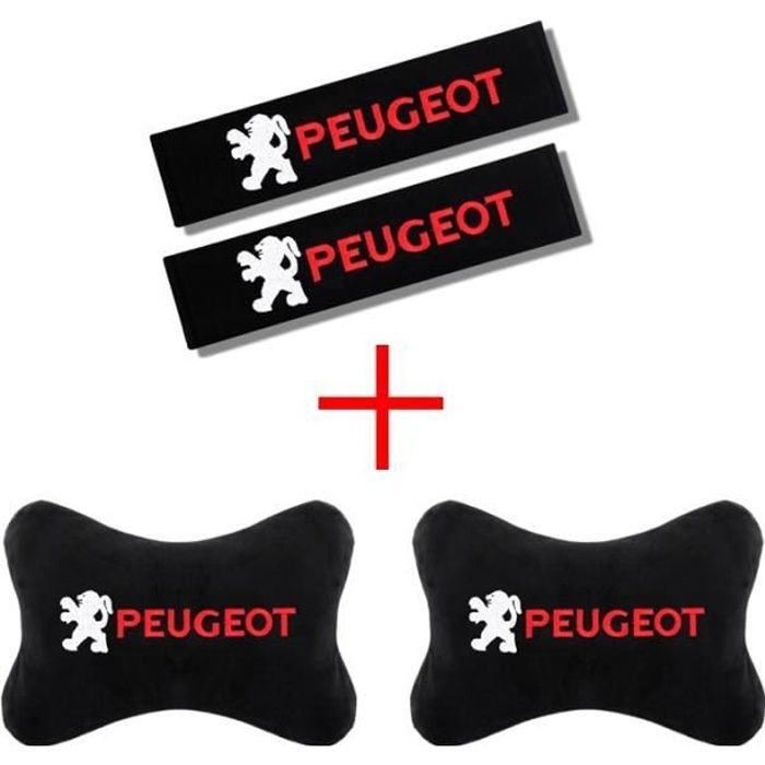 Housse De Siège,Nouveau voiture accessoires appuie tête et ceintures de sécurité confort protéger le cou pour Peugeot - Type 4pcs