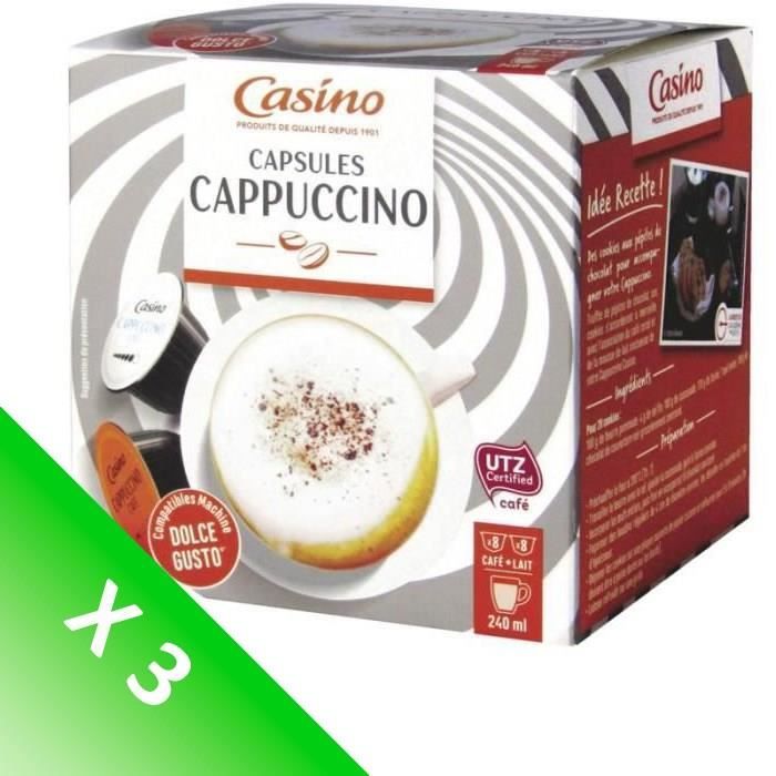 [LOT DE 3] CASINO Capsules cappuccino - 16x 240 ml