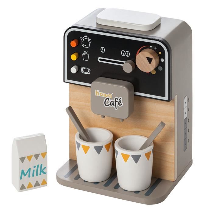 howa Machine à café enfant Cafetière en bois avec 7 accessoires 4885