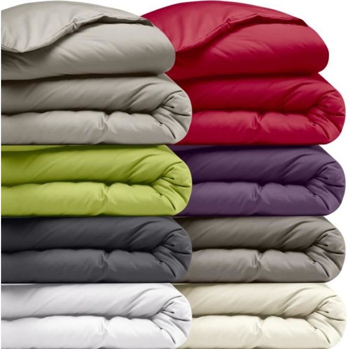 Housse de couette Coton Perle Uni 140 x 200 cm