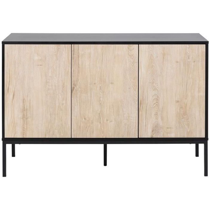 Miliboo - Buffet bas industriel métal et bois blanchi TRESCA