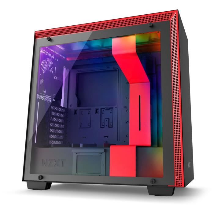 NZXT Boitier PC Moyen Tour H700i Rouge/Noir - Fenêtre