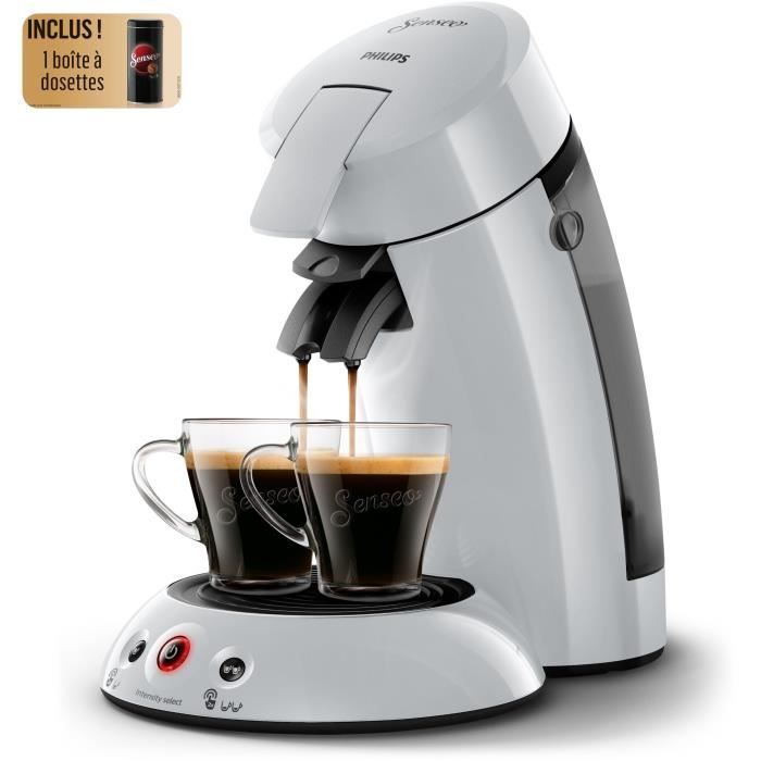 PHILIPS HD6554/53 SENSEO Original - Machine à café à dosettes + Boîte de rangement dosettes - Gris clair