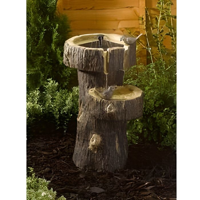 Fontaine solaire Tronc d arbre.