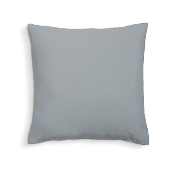 Coussin déhoussable coton uni 40x40 BIEN-ETRE Zinc