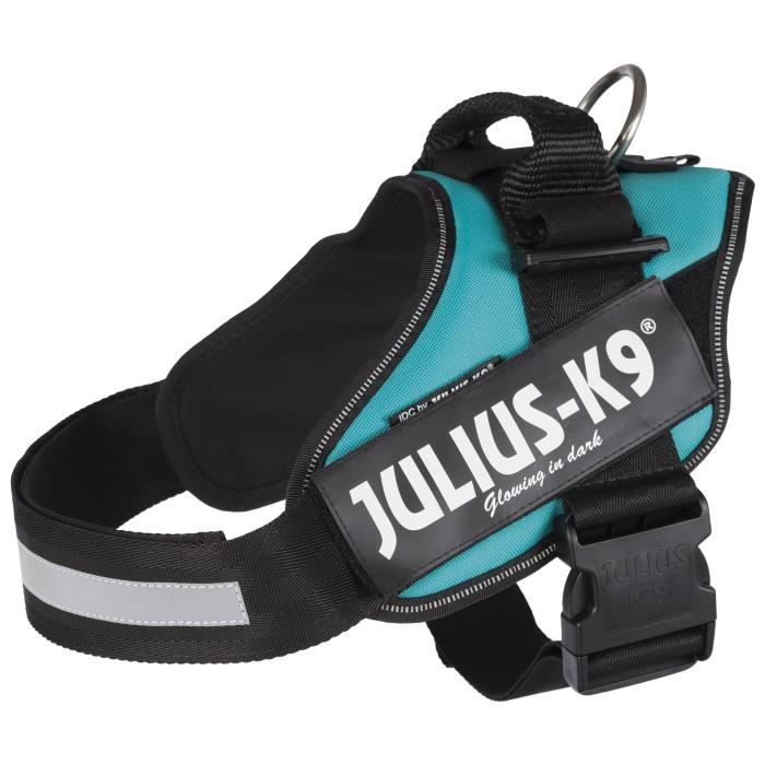 JULIUS-K9 Harnais Power IDC - 1 - L : 63-85 cm-50 mm - Pétrole - Pour chien