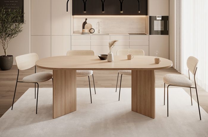 Table à manger - Chêne - Ovo - 90 X 75 X 204 cm