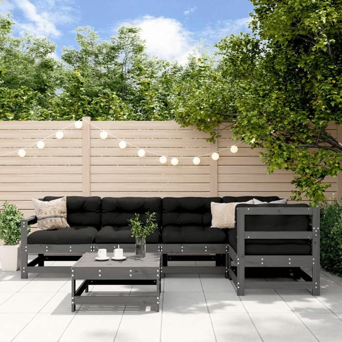 vidaXL Salon de jardin 6 pcs Bois de pin massif - vue 8