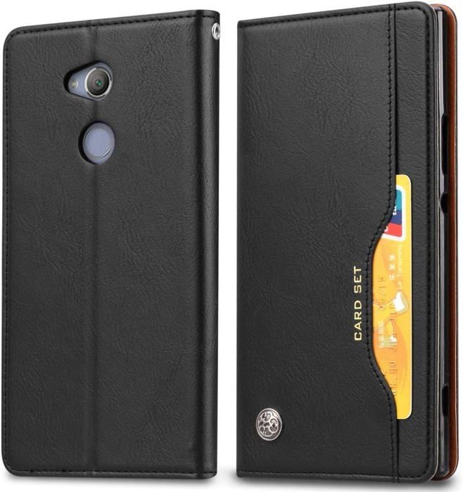 Étui Portefeuille Oxford Cuir PU Sony Xperia XA2 Plus - Coque Robuste Avec Rabat Magnétique