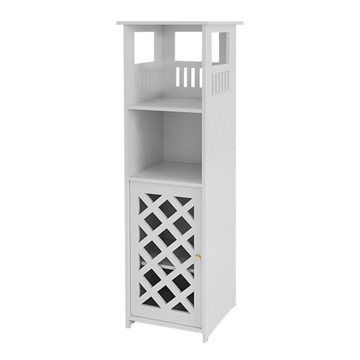 JEOBEST Armoire de salle de bain blanche avec porte petite armoire de style moderne design haut et étroit 78*22*22cm