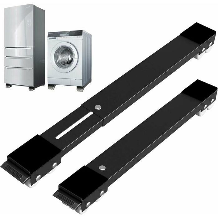 Base mobile pour machine à laver - YYV - Réglable - Charge 300 kg - Couleur noire