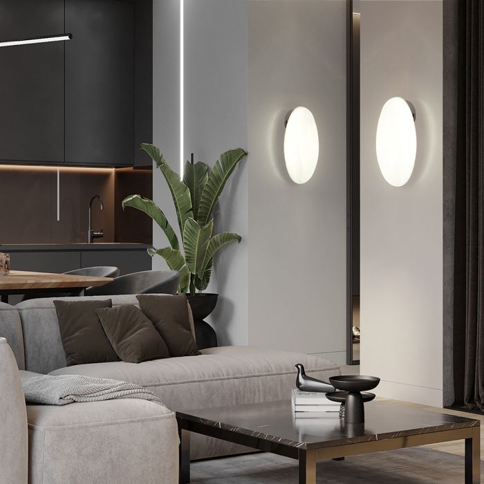 DLGLOLIN 2x Plafonnier LED Ovale avec Éclairage Tricolore Applique Mural Intérieur à LED Lampe Mural Moderne pour Chambre Salon